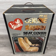 Pair Of Vintage Genuine Sheepskin Bucket Seat Covers NOB Balan Industries-GREY picture