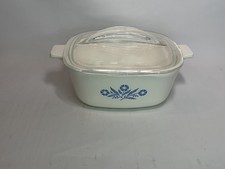 Early Vtg Corning Ware P-1 1/2-B Blue Cornflower Casserole Dish w/Lid 1.5 Qt picture