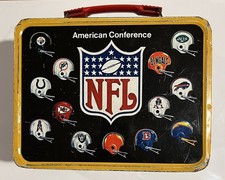 Vintage 1975 King-Seeley NFL Metal Lunchbox with Matching Thermos - Complete Set picture