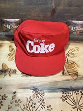 Vintage Coca Cola Enjoy Coke Red Cycling Painter Cap Hat Made Taiwan NWOT picture