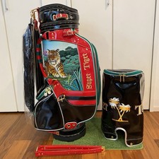 Super Tiger Deluxe Embroidered cart bag golf carry caddy bag rare japan used picture