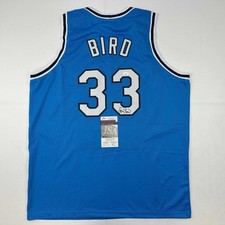 Autographed/Signed Larry Bird Indiana State College Jersey JSA COA picture
