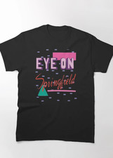 Eye On Springfield T-Shirt Gildan 5000 Retro Graphic Tee Black Vintage 80s 90s S picture
