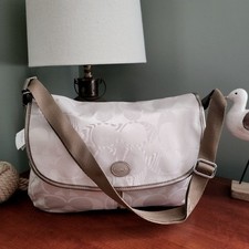 Coach F77490 Signature Metallic Bronze Nylon Leather Messenger Bag NWT Y2K picture