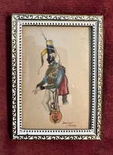 Antique Dorothy Turton Hand Painted Miniature Portrait of a Soldier in Uniform picture