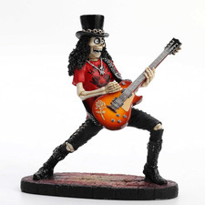 6 1/8 Inch Skeleton Guitar Player Ligament Resurrection Hand Painted Resin Figur picture