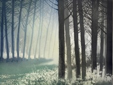 FRANCE HILON ANDRÉ BONGIBAULT AQUATINT FOREST TRAIL SIGNED 18/150 ORIGINAL * picture