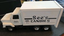 VTG ERTL See's Candies White Die-cast Metal Delivery Truck Stock 3605 10” 1987 picture