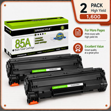 GREENCYCLE 2 Pack CE285A 85A Toner Cartridge For HP LaserJet P1100 P1102 P1102W picture