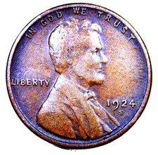 1924-S Lincoln Wheat Penny .....   Nice Detailed Coin....   10-3-16 picture