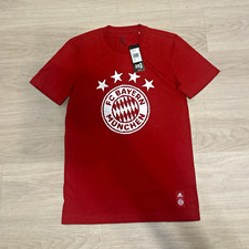 adidas FC Bayern Munich Soccer Shirt T-Shirt Red White Size 28 picture