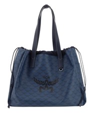 MCM Himmel Lauretos XL Monogram Drawstring Tote Bag Men's One Size Navy Blaze picture