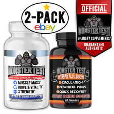 Angry Supplements Testosteron Booster Monster Test + Monster Nitric Oxide 2PK  picture