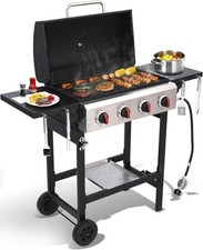 4 Burner Gas Grill with Cast Iron Grate Stainless Steel Pan, 40000 BTU BBQ Grill picture