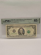 1985 $100 FEDERAL RESERVE NOTE RICHMOND PCGS 65EPQ GEM UNC - SEQUENTIAL #'S picture