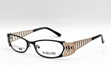 NEW TAKUMI T9745 90 BLACK/CARAMEL AUTHENTIC EYEGLASSES W/ CLIP 50-17 picture