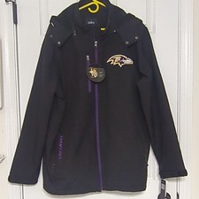 NFL Baltimore Ravens Full Zip Hooded Jacket Black/Purple Size XL picture