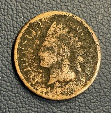 1876 1C Indian Cent - Hard To See Date - Corrosion picture