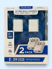 New iHome 20W USB-C + USB-A Wall Charger 2-Pack Dual Port Fast Charge PD picture