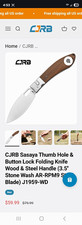 CJRB Sasaya Pocketknife AR-RPM9 Drop Point Plain Button Lock Wood/Steel picture