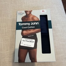 Tommy John Cool Cotton Boxer Briefs 2-Pack XL Black Breathable Stretch picture