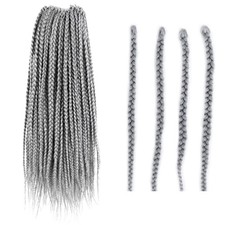 BOHOBABE Gray Box Braids Crochet Hair 14 Inch 8 Packs picture