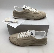 Alo Yoga Sunset Sneaker Sandstone Ivory Suede Low Top Womens Size 7.5 NEW picture