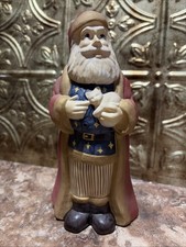 Fenton Art Glass Christmas Patriotic Santa Signed Mike Lemon - FLAW picture