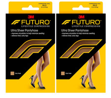 Futuro Ultra Sheer Pantyhose for Women Large Size Mild Compression 2 Pack picture