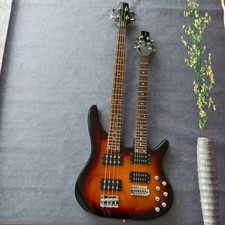 Custom Double Neck 6+4 String Bass Guitar Tobacco Sunburst Chrome Hardwa Ship US picture