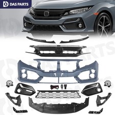 For 2020 2021 Honda Civic Hatchback Front Bumper Cover Kit W/ Grille & Fog Light picture