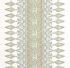 Thibaut Curtain Fabric 'AKOLA STRIPE ' 3.8 METRES SEAGLASS/GOLD  Linen Blend picture