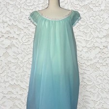 Dorsay Vintage 1960s Babydoll sheer blue nightgown with white lace trim picture