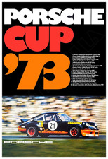 Porsche Cup 1973 Vintage Racing Car Classic Poster picture