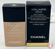 Chanel Vitalumiere Aqua Makeup Foundation Spf 15 - 22 BEIGE ROSE 100% AUTHENTIC picture
