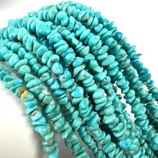 4-6mm Natural Kingman Turquoise Pebble Nugget Beads Sky Blue 15 Inch  TP215 picture