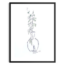Original Abstract Floral 9x12 Painting Acrylic Wall Art Black White Home Decor picture