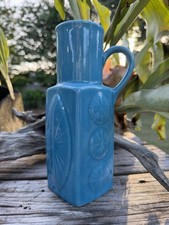 Vintage Rörstrand Carl-Harry Stålhane CHS Sweden Turquoise Blue Ceramic Vase MCM picture