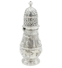 Queen Anne Britannia Standard Floral Silver Sugar Caster Antique 1703 London picture