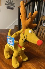 NICKELODEON - RUGRATS BEAN BAG FRIENDS - SPIKE HOLIDAY REINDEER PLUSH TOY - 1997 picture