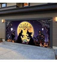Halloween Garage Door Banner Cover 7X16Ft Outdoor Decor picture