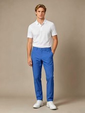 NWOT Redvanly Mens Golf Pull-On Trouser Stretch Blue Pants Size L 34