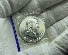 1961 P FRANKLIN HALF DOLLAR 90% SILVER BU F435 picture