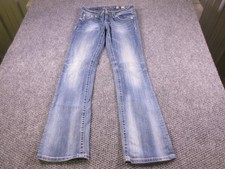 Miss Me Jeans Womens 28 Blue Easy Boot Bootcut Distressed Rhinestone Embellished picture