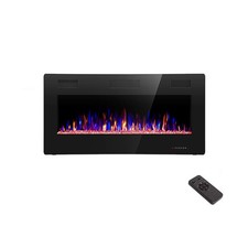 R.W.FLAME 36 inch Recessed and Wall Mounted Electric Fireplace, Ultra Thin ad... picture