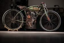 Harley Davidson board track racer Vintage antique motorcycle automobilia picture