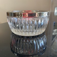 Vintage Crystal Silver Rimmed 5” Candy Bowl picture