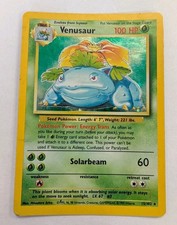 Vintage Pokemon TCG Venusaur Base Set Unlimited Holo Rare 15/102 HP Condition picture