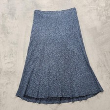 Vintage JM Collection Skirt Womens 1X Blue Floral Pleated Pull On Maxi Modest picture