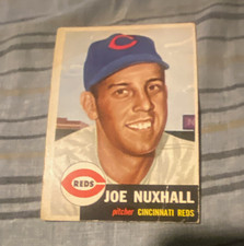 Topps 1953 Joe Nuxhall #105 Bio Information in White Base Set Reds Card picture